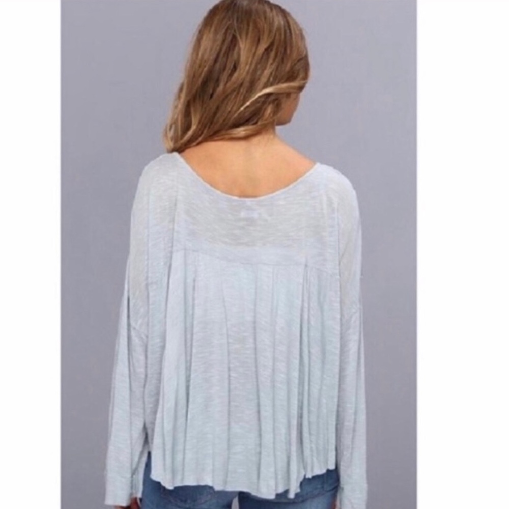 SOLD Free People • Sheer Blue Embroidered Eyelet Blouse - Picture 16 of 16